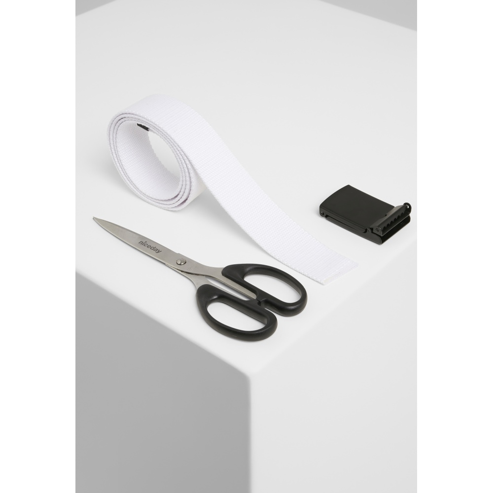 Urban Classics - Canvas Belts white/black one size Canvas riem - Wit/Zwart